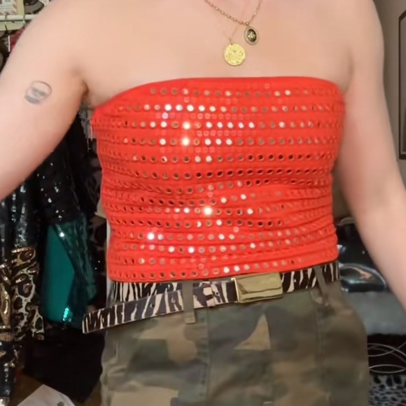 JCREW Broken-in jersey tube top with mirror embellishments - Picture 2 of 6